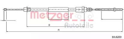 Трос ручного гальма на Peugeot 406  Metzger 10.6203.