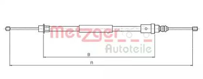 Трос ручного гальма на Пежо 406  Metzger 10.6215.