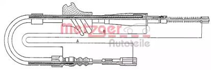 Трос ручника на Audi 90  Metzger 10.7502.