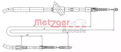 Трос ручника на Audi A6 C4 Metzger 10.7583.
