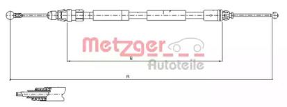 Трос ручного гальма на Opel Vivaro  Metzger 11.6807.