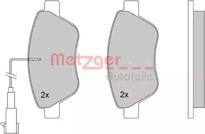 Передние тормозные колодки на Пежо Бипер  Metzger 1170117.