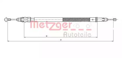 Трос ручника на Peugeot 807  Metzger 12.0744.