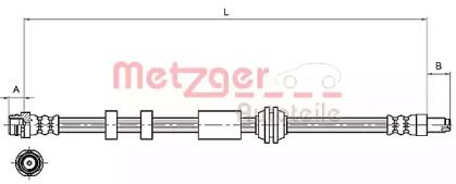 Шланг тормозной передний Metzger 4111216.
