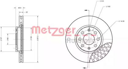 Вентильований гальмівний диск Metzger 6110075.