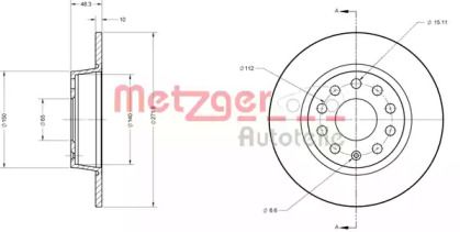 Тормозной диск Metzger 6110108.