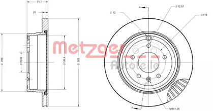 Вентильований гальмівний диск Metzger 6110294.