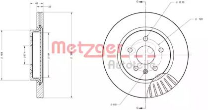 Вентилируемый тормозной диск Metzger 6110371.