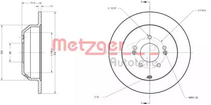 Тормозной диск на Киа Соренто ХМ Metzger 6110460.