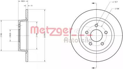 Тормозной диск Metzger 6110604.