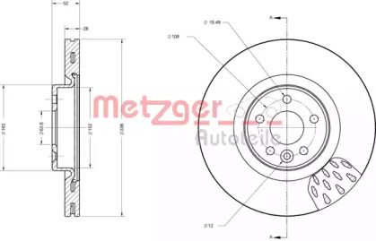 Вентилируемый тормозной диск Metzger 6110659.