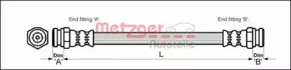 Тормозной шланг на Mazda 323  Metzger 4114702.
