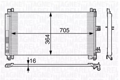Радиатор кондиционера на Citroen C6  Magneti Marelli 350203724000.