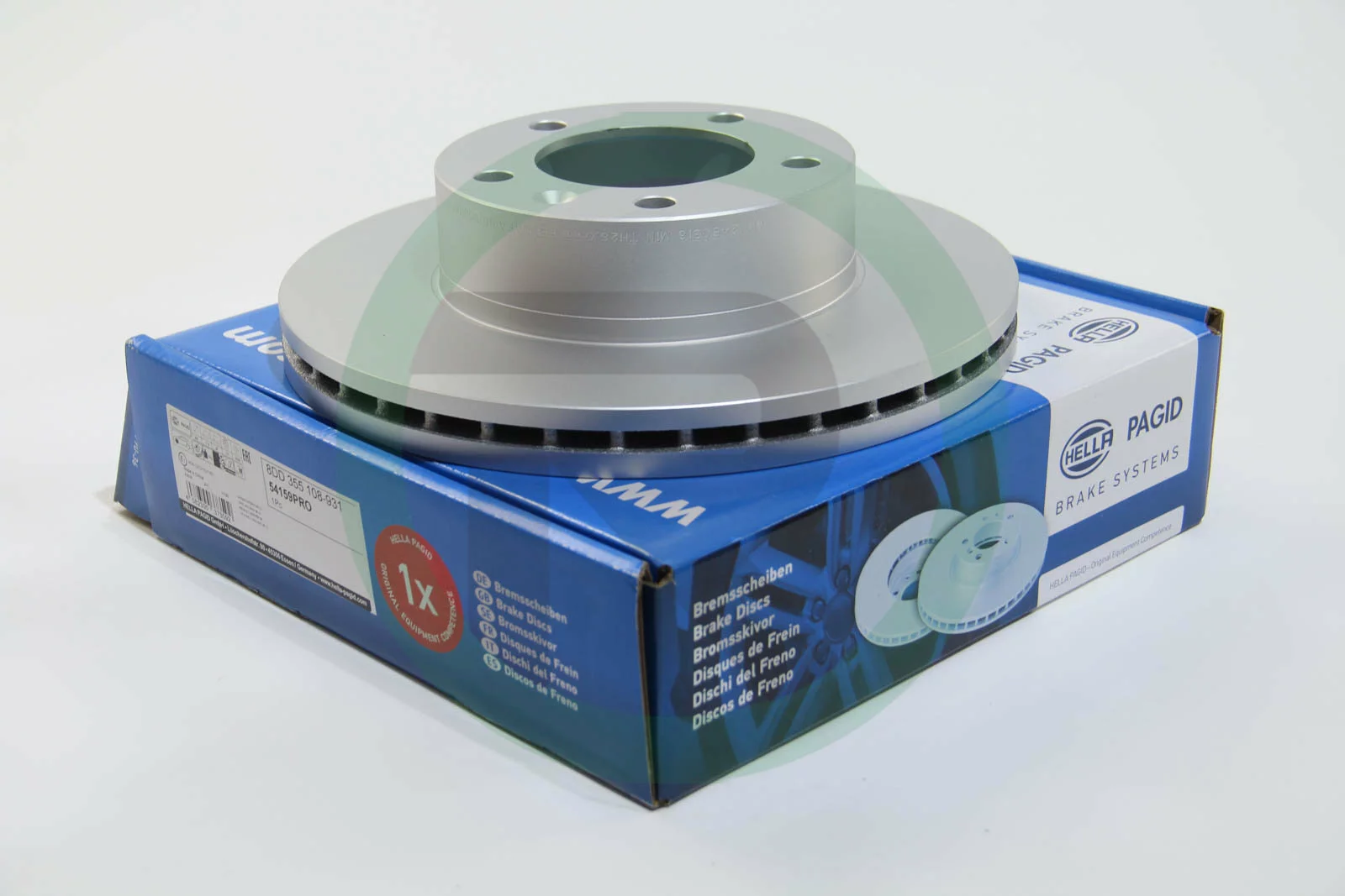 Вентилируемый тормозной диск на Рено Мастер 2 Hella Pagid 8DD 355 108-931.