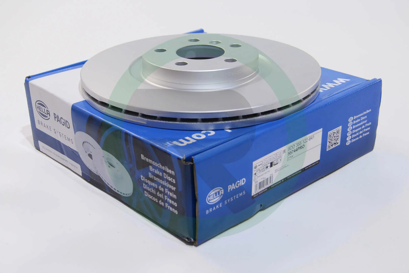 Вентилируемый тормозной диск на BMW X1  Hella Pagid 8DD 355 122-641.