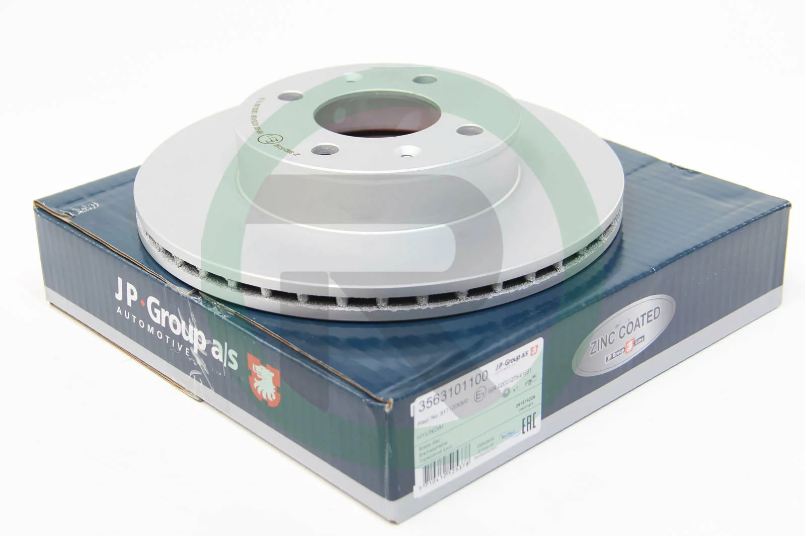 Вентилируемый передний тормозной диск на Киа Соул  JP Group 3563101100.