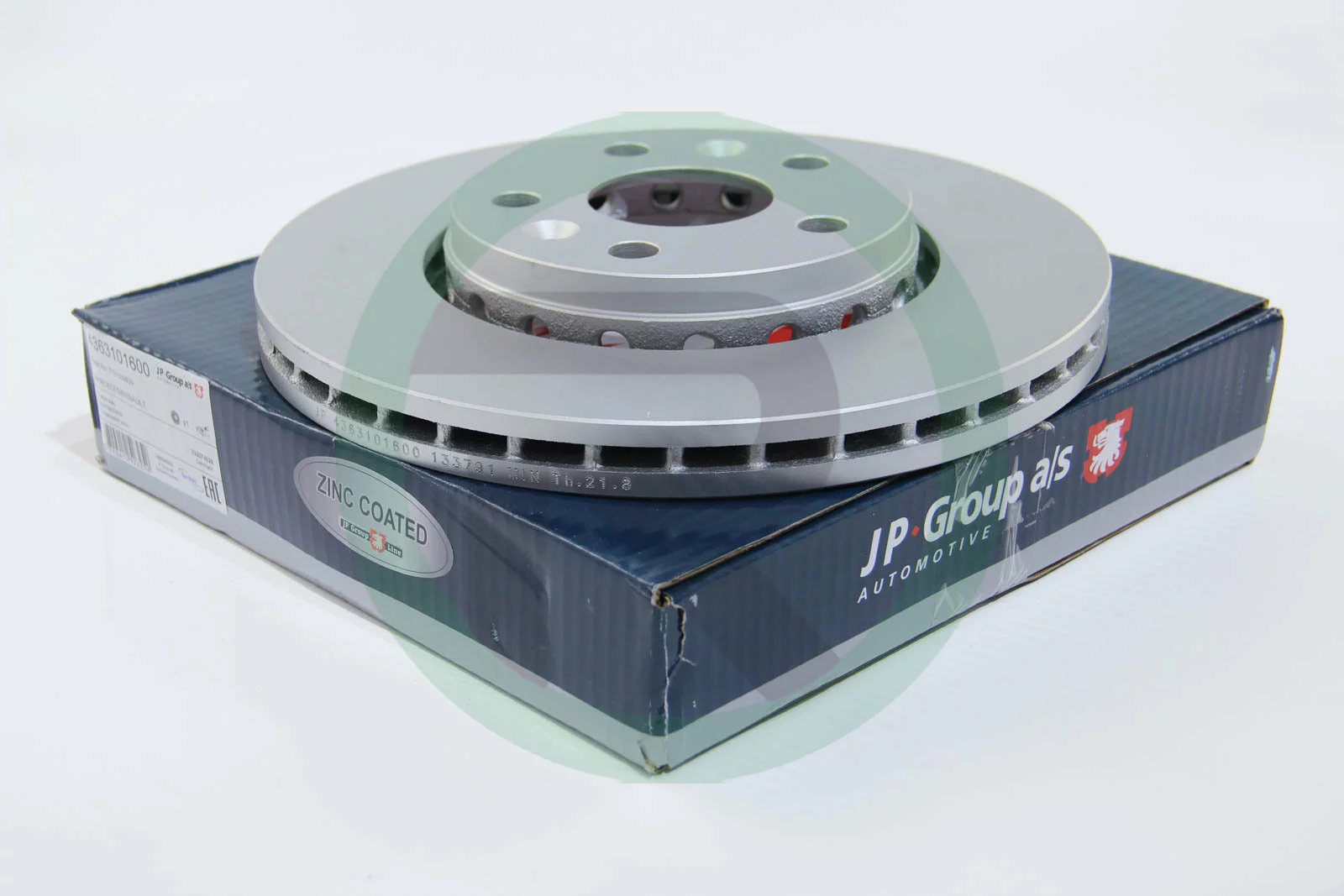 Вентильований передній гальмівний диск JP Group 4363101600.