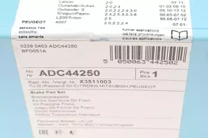 Передние тормозные колодки Blue Print ADC44250 фотография 5.