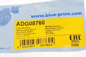 Правий рульовий наконечник Blue Print ADG08760 фотографія 4.