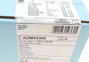 Задній гальмівний диск Blue Print ADM54360 фотографія 4.