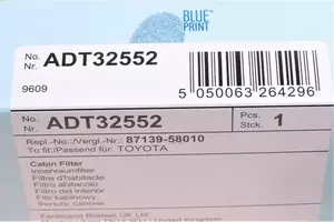 Угольный фильтр салона Blue Print ADT32552 фотография 3.