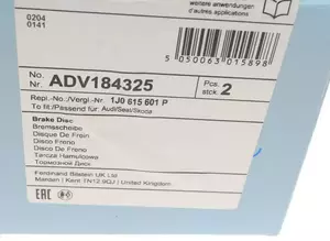 Задній гальмівний диск Blue Print ADV184325 фотографія 4.