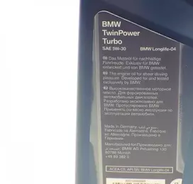 Моторное масло BMW TWINPOWER TURBO LONGLIFE-04 5W-30 1 л (83 21 2 465 849) фотография 1.