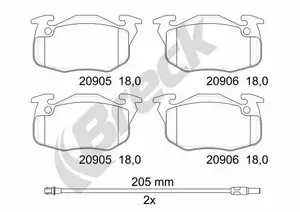 Тормозные колодки Breck 20905 00 702 10 фотография 2.