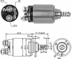 Втягивающее реле стартера Magneti Marelli 940113050186 фотография 7.