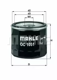 Масляний фільтр на Ford Tourneo Connect  Mahle OC 1051.
