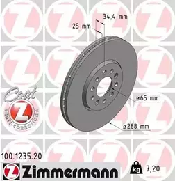 Перфорированный тормозной диск Otto Zimmermann 100.1235.20 фотография 7.