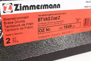Тормозной барабан Otto Zimmermann 100.1649.20 фотография 4.