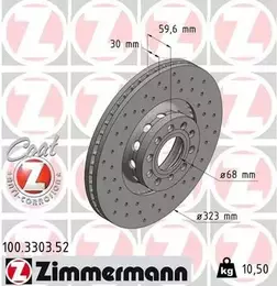 Перфорированный тормозной диск Otto Zimmermann 100.3303.52 фотография 7.