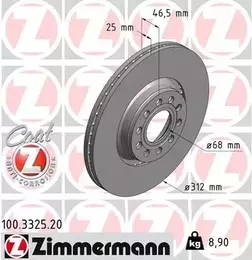 Перфорированный тормозной диск Otto Zimmermann 100.3325.20 фотография 6.