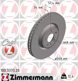 Вентилируемый тормозной диск Otto Zimmermann 100.3373.20 фотография 6.