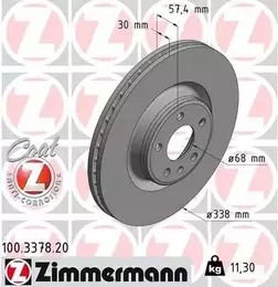 Вентилируемый тормозной диск Otto Zimmermann 100.3378.20 фотография 6.