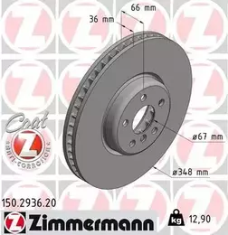 Вентилируемый тормозной диск Otto Zimmermann 150.2936.20 фотография 6.