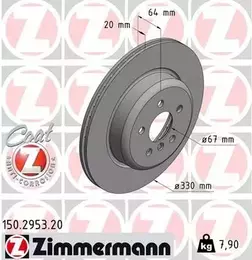 Вентильований гальмівний диск Otto Zimmermann 150.2953.20 фотографія 5.