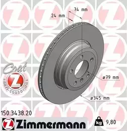 Перфорированный тормозной диск Otto Zimmermann 150.3438.20 фотография 7.