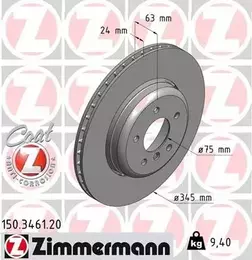 Перфорированный тормозной диск Otto Zimmermann 150.3461.20 фотография 6.