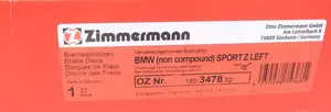 Вентильований гальмівний диск з перфорацією на BMW F10 Otto Zimmermann 150.3478.52.