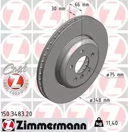 Вентилируемый тормозной диск Otto Zimmermann 150.3483.20 фотография 5.