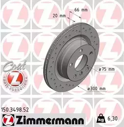 Вентильований гальмівний диск з перфорацією Otto Zimmermann 150.3498.52 фотографія 5.