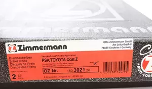 Перфорированный тормозной диск Otto Zimmermann 180.3021.20 фотография 4.