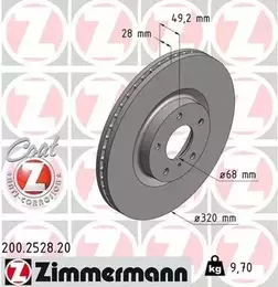 Вентилируемый тормозной диск Otto Zimmermann 200.2528.20 фотография 6.