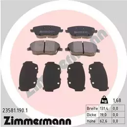 Тормозные колодки Otto Zimmermann 23581.190.1 фотография 4.