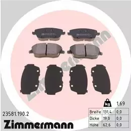 Тормозные колодки Otto Zimmermann 23581.190.2 фотография 0.