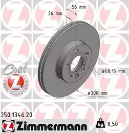 Вентилируемый тормозной диск Otto Zimmermann 250.1346.20 фотография 6.