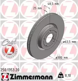 Вентилируемый тормозной диск Otto Zimmermann 250.1353.20 фотография 6.
