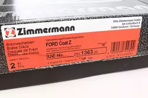 Вентильований гальмівний диск Otto Zimmermann 250.1363.20 фотографія 5.